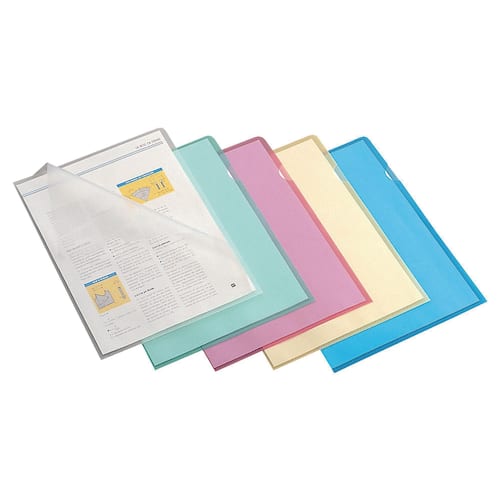 Lyreco Sichthülle, Aktenhülle, oben/rechts offen, A4, PP, genarbt, farbig sortiert, 100 Stück pro Packung, 1 Packung Artikelbild