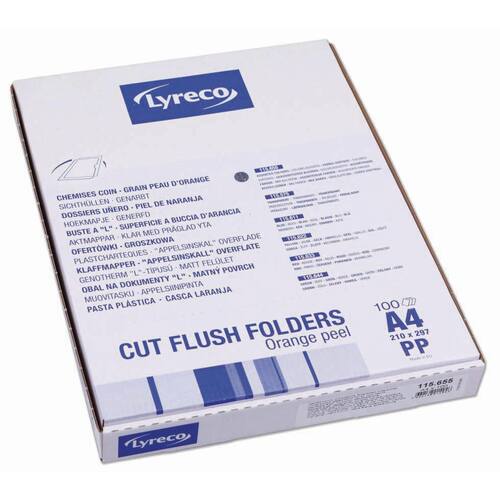 Lyreco Sichthülle, Aktenhülle, oben/rechts offen, A4, PP, genarbt, farbig sortiert, 100 Stück pro Packung, 1 Packung Artikelbild Secondary1 L