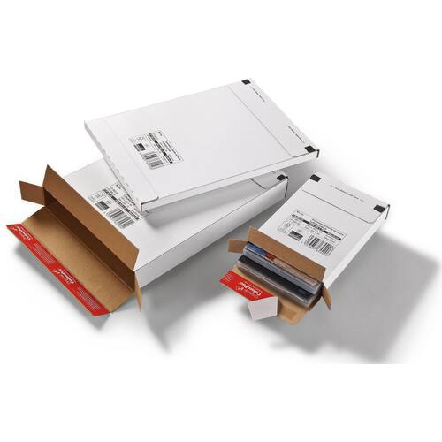 ColomPac Kurierpaket mit Haftklebeverschluss und Aufreißfaden, 139x216x29mm (2 DVDs), Weiß, 20 Stück Artikelbild Secondary1 L