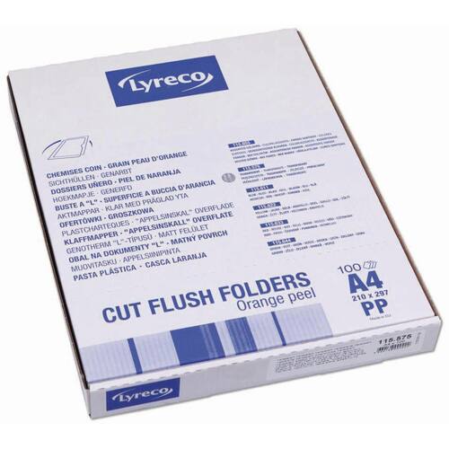 Lyreco Sichthülle, Aktenhülle, oben/rechts offen, PP, A4, 0,11 mm, genarbt, transparent, 100 Stück pro Packung, 1 Packung Artikelbild Secondary1 L