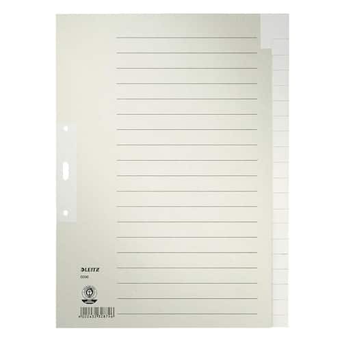Leitz Register blanko, vorbedruckte Trennblätter aus Papier, 20 Blatt, A4, grau, 1 Packung Artikelbild