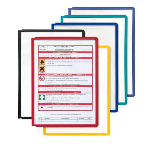 Durable Sichttafel SHERPA®, PP, A4, farblos/sortierter Rahmen, 5 Stück Artikelbild
