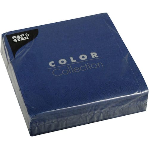 PAPSTAR Servietten COLOR Collection, Tissue, 3-lagig, 1/4 Falz, 33x33 cm, dunkelblau, 50 Stück, 1 Packung Artikelbild