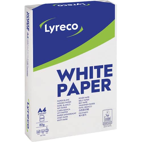 Lyreco Multifunktionspapier, Kopierpapier, A4, 80g/m², 500 Blatt pro Packung Artikelbild