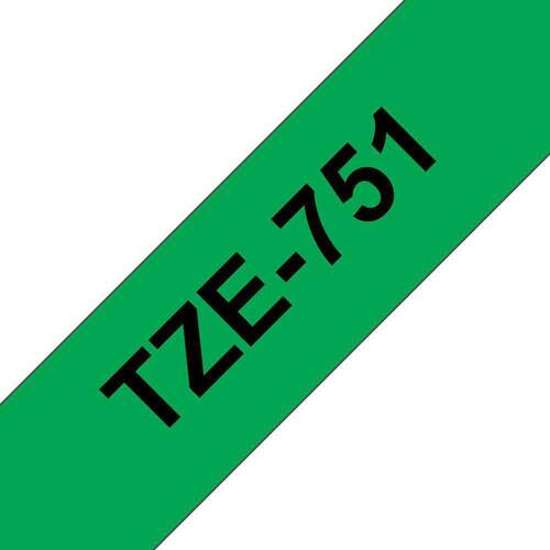 Brother TZe-751 Schriftband, Beschriftungsband, schwarz auf grün, 24mm x 8m, 1 Stück Artikelbild Secondary2 L