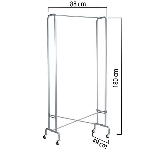 Unilux Garderobenständer mit Rollen, mobile Geraderobe, 88x49x180cm, grau, 1 Stück Artikelbild Secondary4 L