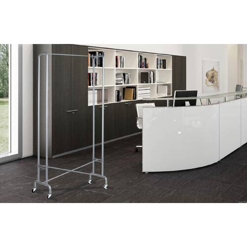 Unilux Garderobenständer mit Rollen, mobile Geraderobe, 88x49x180cm, grau, 1 Stück Artikelbild Secondary5 L