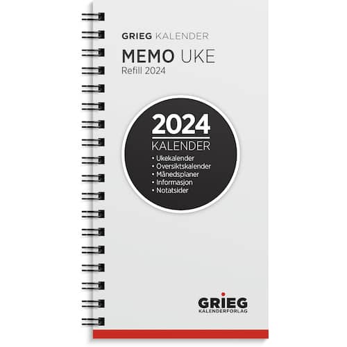 Lommekalender GRIEG Memo 2024 refill produktbilde