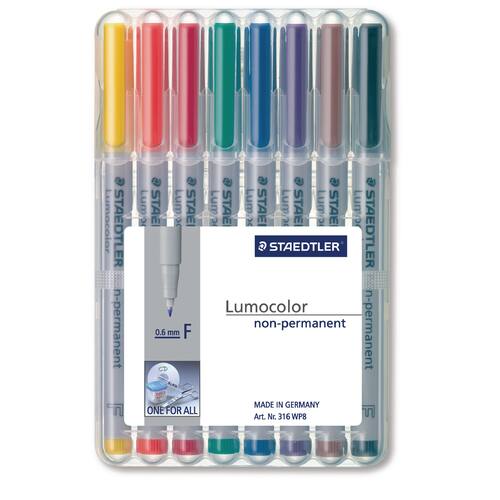 STAEDTLER Lumocolor OHP-Stift Lumocolor 316 non-permanent, F 0,6 mm, Etui mit 8 Farben Artikelbild Secondary1 L