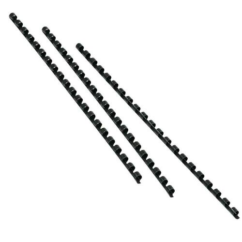 GBC Binderücken Plastik, 21 Ringe, schwarz, A4, 28mm, oval, 50 Stück Artikelbild