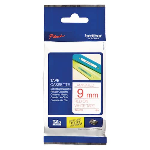 Brother Schriftband für P-Touch, 9 mm, Weiß/Rot - TZE-222 Artikelbild
