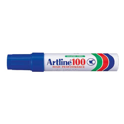 Merkepenn Artline 100 skrå spiss blå produktbilde