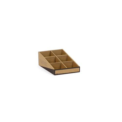 Pressel Lagersichtbox mit Mittelsteg, Kleinteilebox, 6 Fächer, 202x304x109(42)mm, braun/schwarz, 20 Stück Artikelbild Secondary2 L