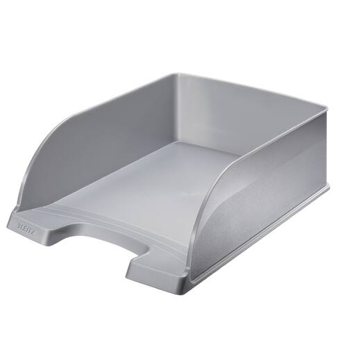 Leitz Briefkorb Jumbo Plus, Ablagekorb, A4, silber, 1 Stück Artikelbild Secondary1 L
