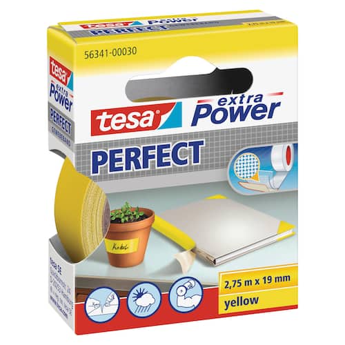 tesa® Gewebeband extra Power Perfect, Gelb, 19 mm x 2,75 m Artikelbild