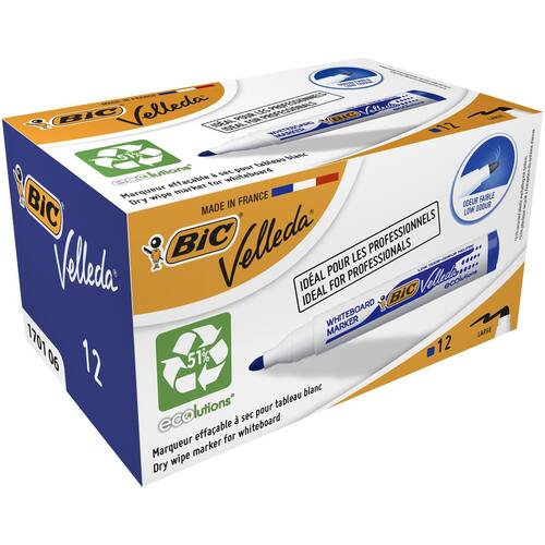 BIC® Board Marker 1701, Rundspitze, blau, 1,4mm, 12 Stück Artikelbild Secondary5 L