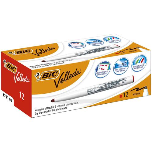 BIC® Velleda Whiteboard Marker BIC 1741, Rundspitze, 1,4mm, rot, 1 Stück Artikelbild Secondary4 L