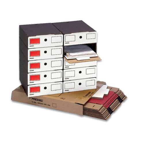 Pressel Store-Archiv-Set (10 Store-Archive inkl. Abheftplatten, Abheftbügel, Etiketten rot) Artikelbild
