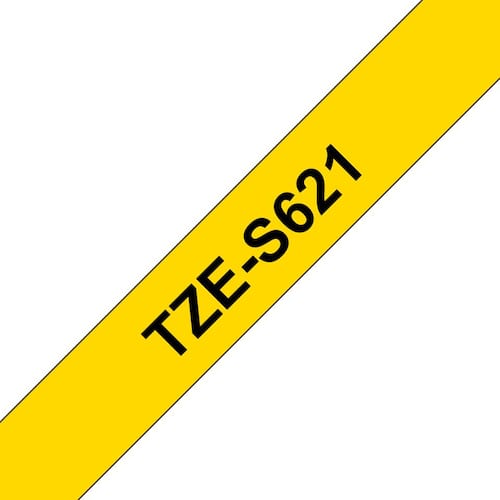 Brother Tape TZES621 9mm svart på gul produktfoto Secondary1 L