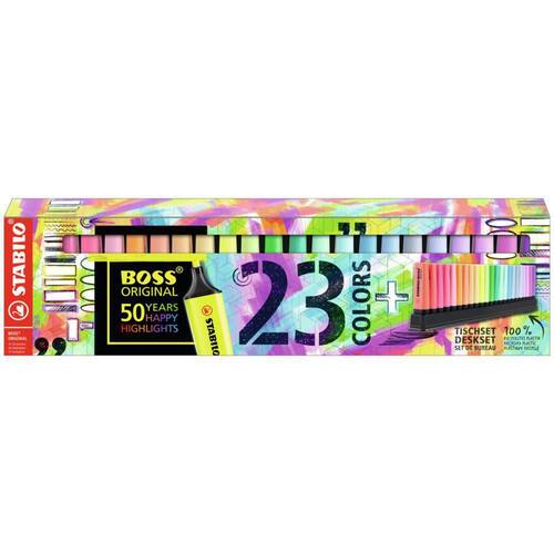 STABILO BOSS ORIGINAL Textmarker, Leuchtmarker, Highlighter, 2-5mm, limitierte Edition, farblich sortiert, 23 Stifte pro Packung, 1 Set Artikelbild