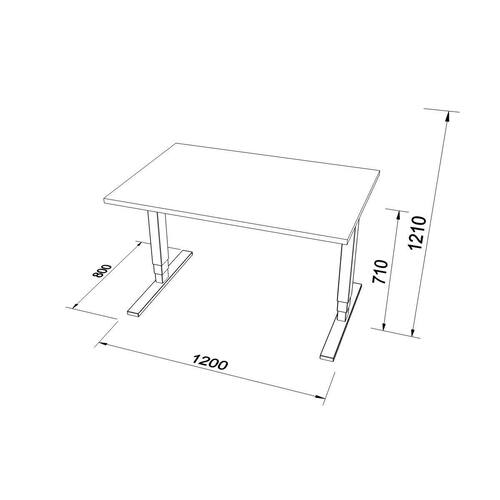 deNord Design Skrivbord höj/sänk Basic 1200x800 björk/vit produktfoto Secondary2 L