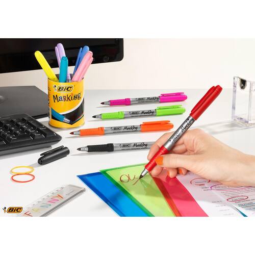 BIC® Marking™ Color Permanent-Marker, Rundspitze, 10 Farben im Set Artikelbild Secondary3 L
