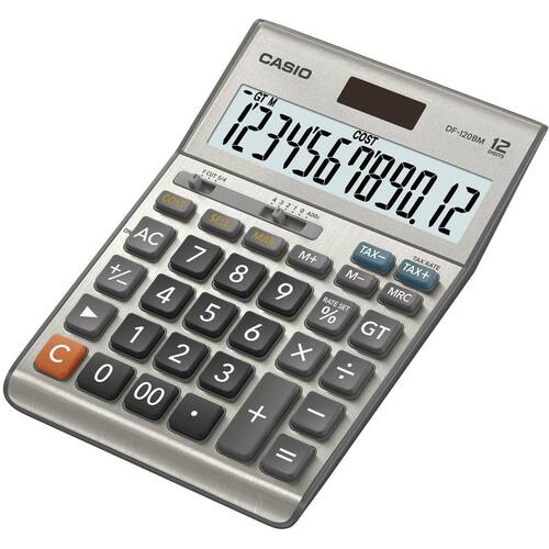 Casio Tischrechner DF-120BM, Rechner, silber, 127x180x33mm, 12-stellig, 1 Stück Artikelbild Secondary1 L