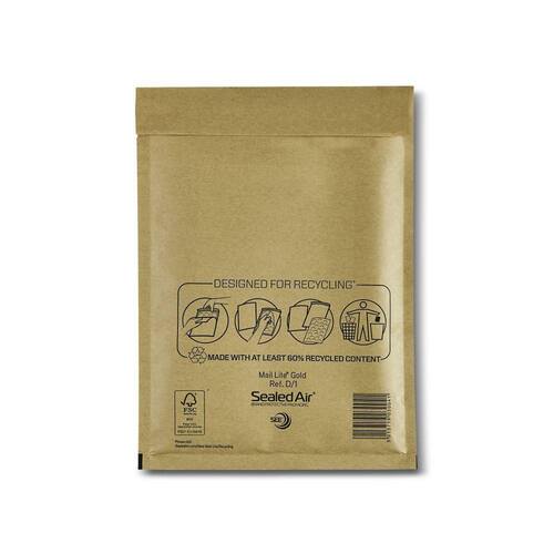Mail Lite® Luftpolsterversandtasche, D/1, 180x260mm, braun, 10 Stück pro Packung Artikelbild