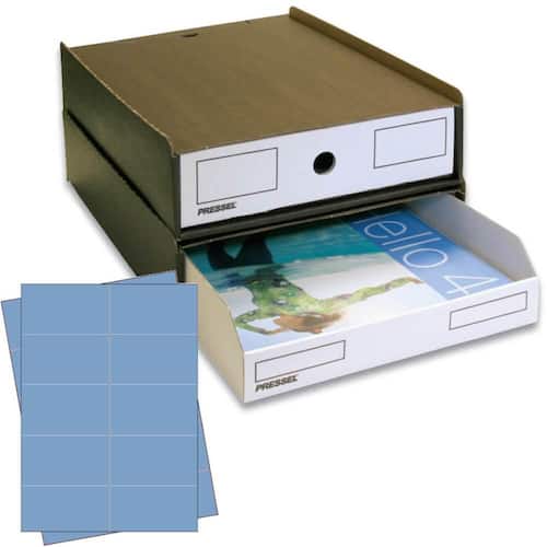 Pressel Stapel-Box 311 A4, grau-braun/weiß mit blauen Etiketten (vorher Art.Nr. 318112) Artikelbild