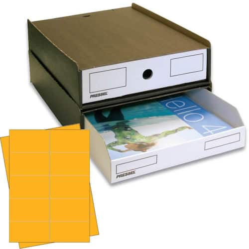 Pressel Stapel-Box 311 A4, grau-braun/weiß mit gelben Etiketten (vorher Art.Nr. 318105) Artikelbild