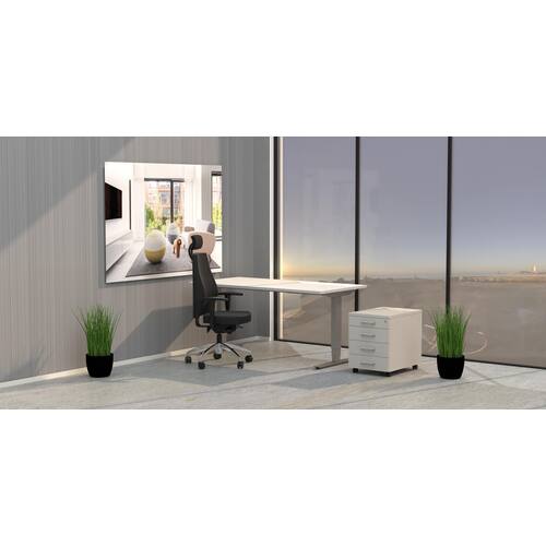 deNord Design Skrivbord höj/sänk Pro 2000x800 ek/silver produktfoto Secondary3 L