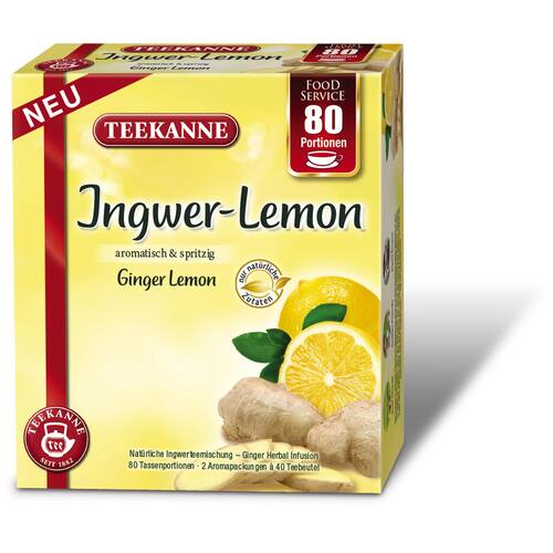 Teekanne Ingwer-Lemon, Früchtetee, Teebeutel, Tee, 80 Beutel, 1 Packung Artikelbild