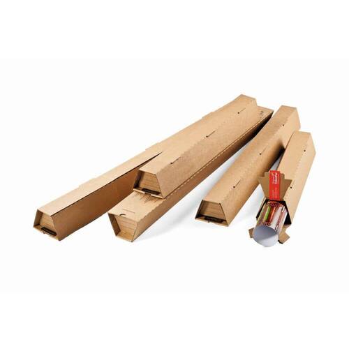 ColomPac Versandverpackung Trapez A1 mit Haftklebeverschluss, Versandhülse, 610x105/55x75mm (A1), Braun, 20 Stück pro Packung, 2 Packungen Artikelbild Secondary4 L