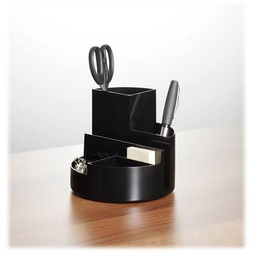 Maul Stifteköcher, Schreibtischorganizer, Schreibtischset, Stiftehalter, schwarz, 4 Fächer, Rundbox, 1 Stück Artikelbild