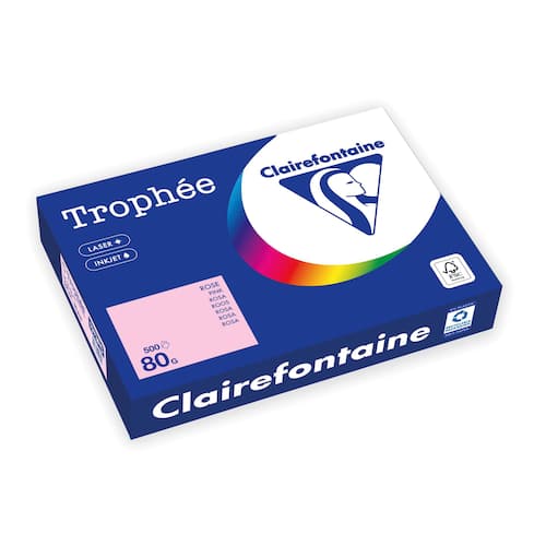 Clairefontaine Multifunktionspapier Trophée, Kopierpapier, Druckerpapier, pastell rosa, A4, 80g, 500 Blatt, 1 Packung Artikelbild