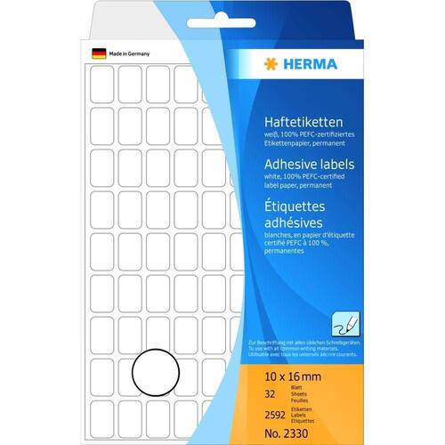 Herma Etiketten, permanent, weiß, 10x16mm, 2529 Etiketten/Packung Artikelbild