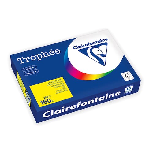Clairefontaine Kopierpapier Trophée, Druckerpapier, A4, 160g/m², intensiv kanariengelb, 250 Blatt, 1 Packung Artikelbild