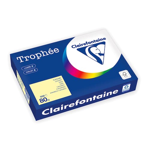 Clairefontaine Multifunktionspapier Trophée, Kopierpapier, Druckerpapier, pastell canary, A4, 80g, 500 Blatt, 1 Packung Artikelbild
