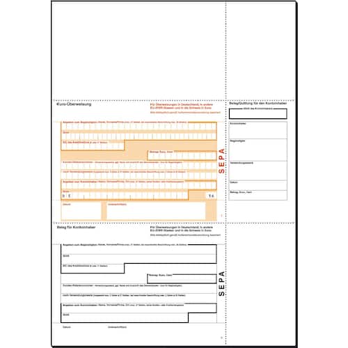 sigel Bankformular Zahlschein PC-SEPA-Überweisung, A4, 250 Stück Artikelbild Secondary2 L