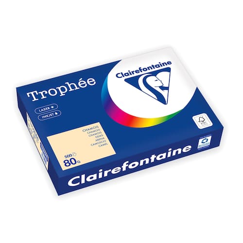 Clairefontaine Multifunktionspapier Trophée, Kopierpapier, Druckerpapier, pastell chamois, A4, 80g, 500 Blatt, 1 Packung Artikelbild
