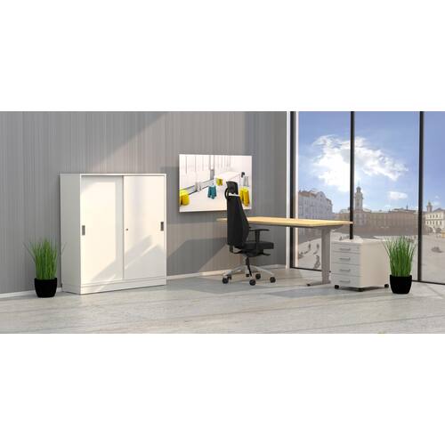deNord Design Skrivbord höj/sänk Basic 1600x800 björk/silv produktfoto Secondary3 L