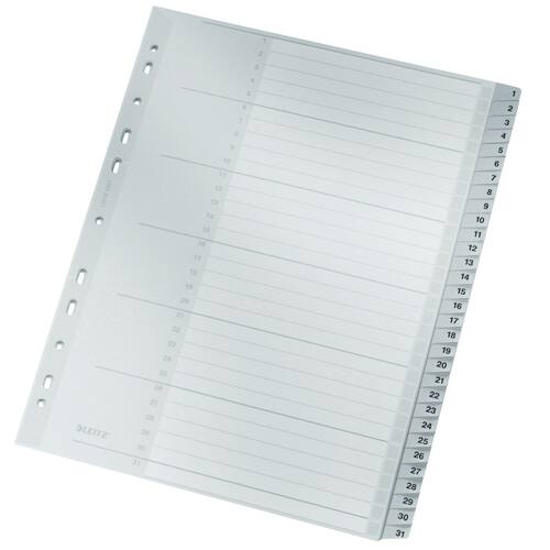 Leitz Ordnerregister A4, 1-31, PP, grau Artikelbild