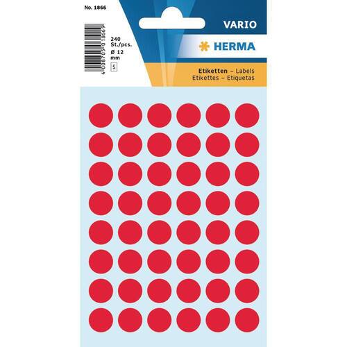 Herma Markierungspunkte, ø 12mm, rot, 240 Stück/Packung Artikelbild