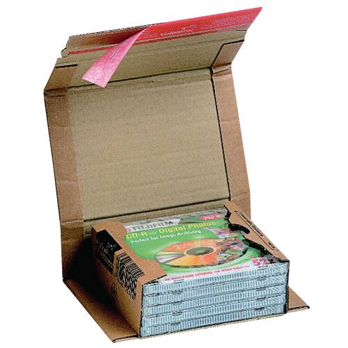 ColomPac Wickelverpackung mit Haftklebeverschluss und Aufreißfaden, 251x165x-60mm, Braun, 20 Stück pro Packung, 5 Packungen Artikelbild Secondary2 L