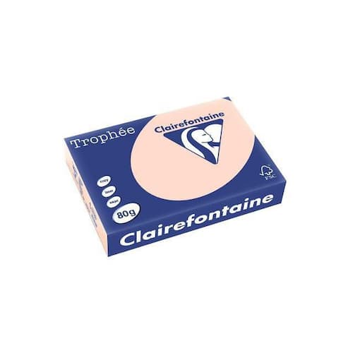 Clairefontaine Multifunktionspapier Trophée, Kopierpapier, Druckerpapier, lachs pastell, A4, 160g, 250 Blatt, 1 Packung Artikelbild