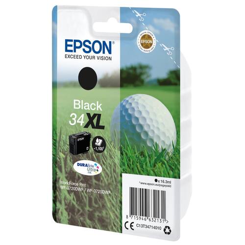 Epson Original Tintenpatrone 34XL, T347140, XL Kapazität, Druckerpatrone, Schwarz, 1 Stück Artikelbild Secondary1 L
