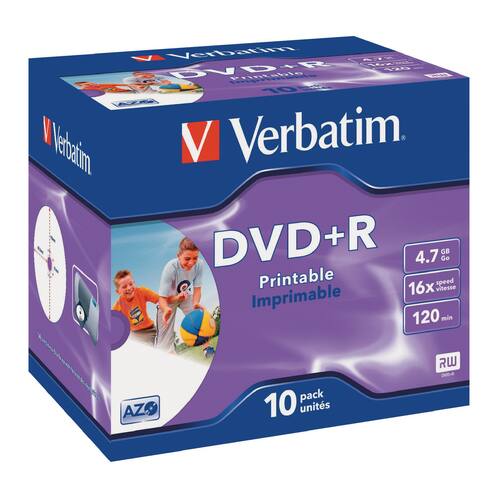 Verbatim DVD+R Rohling, 16x, 4,7GB, 10er Jewelcase Artikelbild Secondary1 L