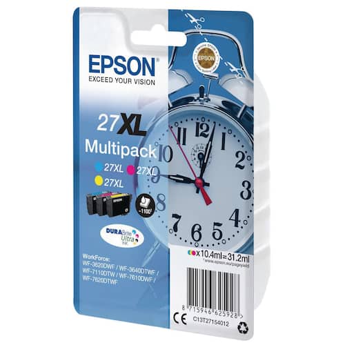 Epson Original Tintenpatrone 27XL, T271540, XL Kapazität, Druckerpatrone, 3farbig, Gelb, Cyan, Magenta, Multipack, 1 Packung Artikelbild Secondary1 L
