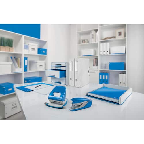 Leitz Ablagebox WOW, Dokumentenbox, Heftbox, A4, PP, blau metallic, 250x330x37mm, 1 Stück Artikelbild Secondary2 L