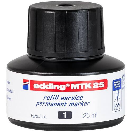edding Nachfülltusche MTK 25, für Permanentmarker, Schreibfarbe schwarz, 25 ml, 1 Flasche Artikelbild